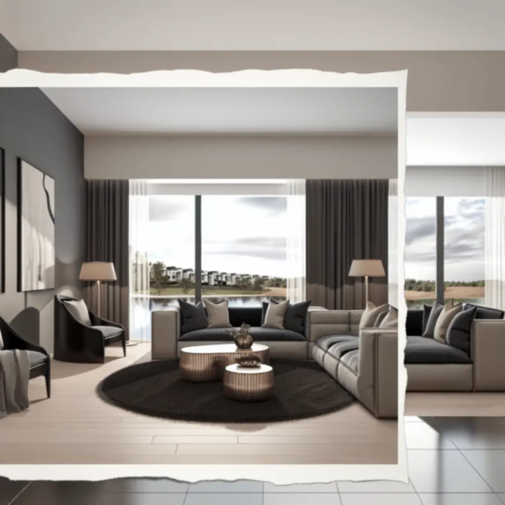 Luksusowy apartament HotellPL z prywatną strefą wypoczynkową i artystycznymi akcentami.