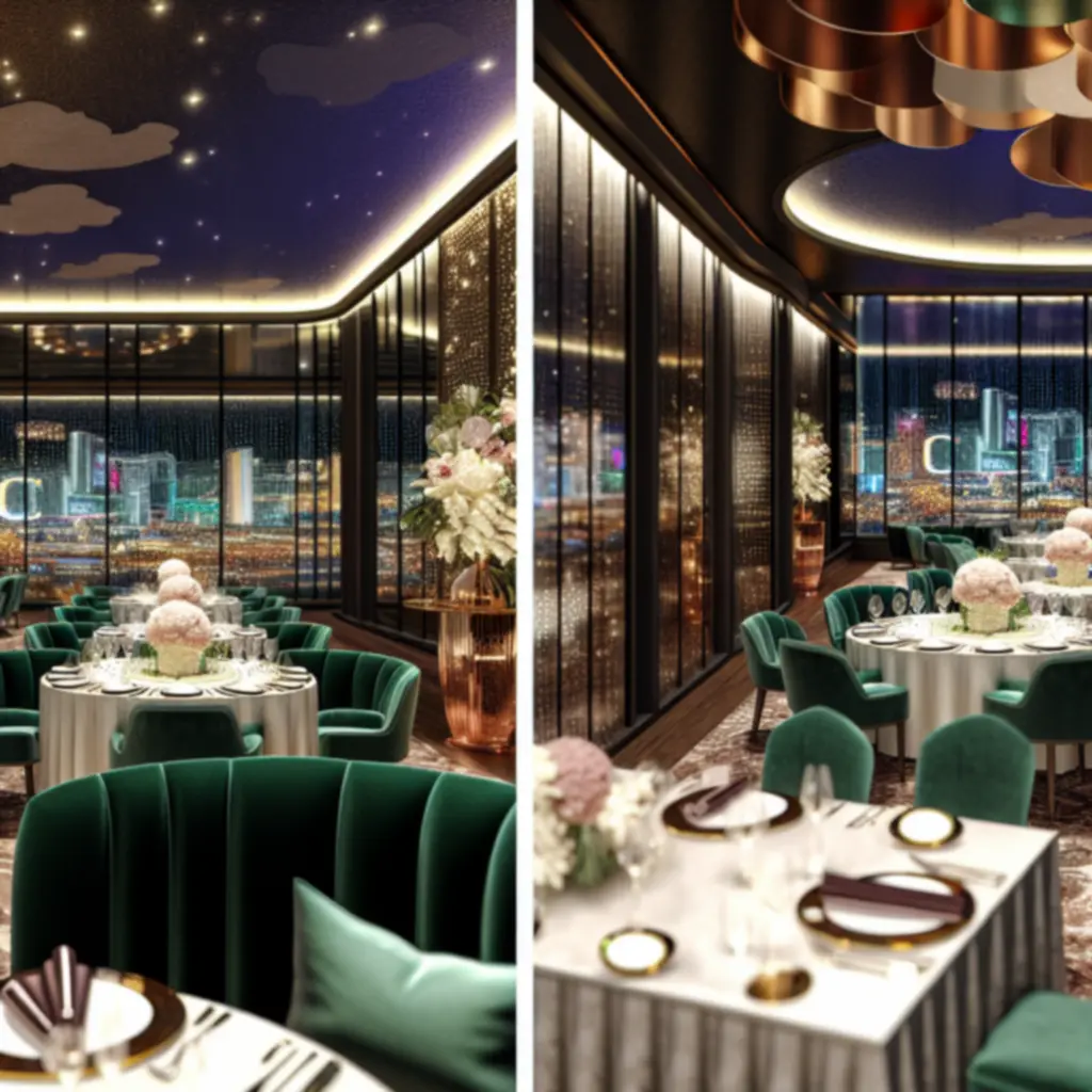 Ekskluzywna, prywatna przestrzeń eventowa z eleganckim oświetleniem i wysmakowaną aranżacją stołów