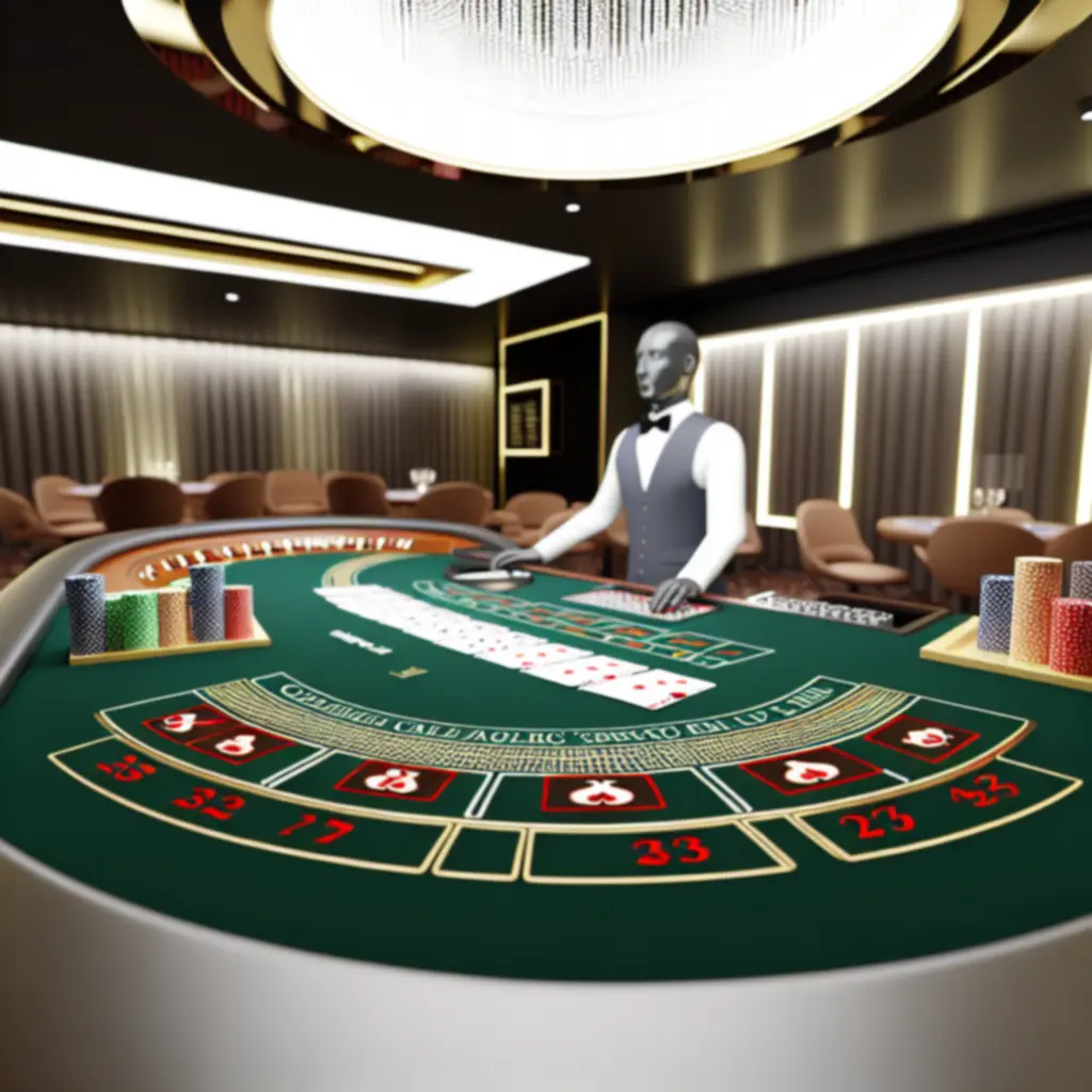 Detal stołów do blackjacka, ruletki i baccarata w HotellPL